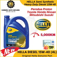Hella Semi Synthetic Heavy Duty Diesel 15W40 Engine Oil 4L Isuzu D-max Toyota Fortuner Hiace Ford Ra