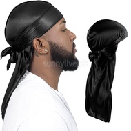 Unisex Pirate Cap Silky Durag Headwrap Durag Headscarf Soft Cap for Hair Soft Fashion Head Wraps
