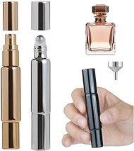 3 Pieces 2 in 1 Perfume Atomiser Small 10ml, Essential Oils Roller Bottles, Perfume Atomiser With Fu