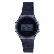 Casio Vintage Digital Stainless Steel Mesh Black Dial Quartz A171WEMB-1A A171WEMB-1 Womens Watch