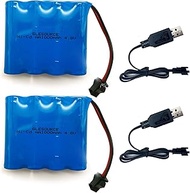 GLESOURCE(2-Pack) 4.8V 1000mAh Ni-CD Battery Pack, AA700mAH Replacement for 1/18 RC Truck Car, Rock 