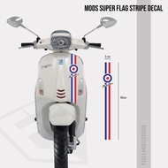 Super Mods Flag Vespa LX Primavera Sprint S Strip Decal Sticker