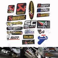 Motorcycle Car Aluminium Heat-resistant Exhaust Pipes Sticker Label Decal Akrapovic AR SC SHOWA Sticker