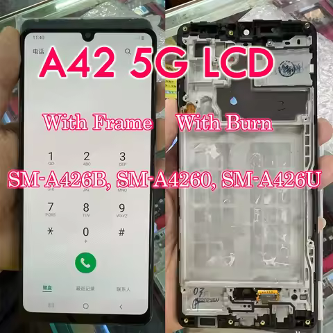 With Burn AMOLED For Samsung A42 5G SM-A426B A426U LCD Display Touch Screen Digitizer Panel For Sams
