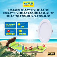 Đèn led âm trần MPE led panel RPL3 thiết kế siêu mỏng dễ lắp đặt đèn led panel âm trần tròn 7W/9W/12