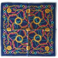 Celine 古董絲巾 - 手帕鍊條與吊飾 19 x 18 英吋