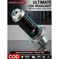 30W High Power Motorcycle LED Headlight Bulb | AC/DC 9-85V | Super Bright P15D/BA20D Lamp with Lens 