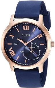 GUESS Men s Connect Fitness  Quartz Stainless Steel and Silicone Casual Watch, Color:Blue (Model:...