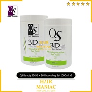 QS Beauty 3D95 Rebonding Cream + 3D96 Rebonding Neutralizer 2000ML X2