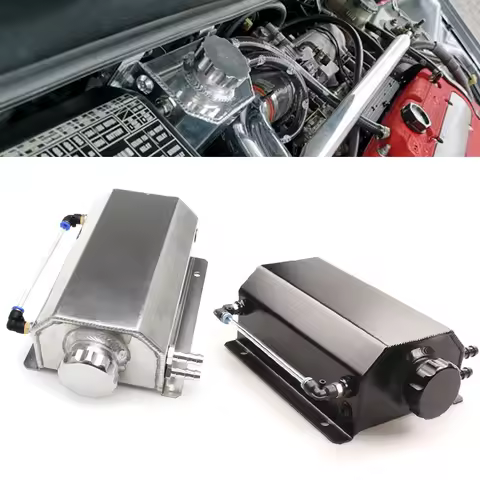 Universal Aluminum Alloy Engine Coolant Radiator Overflow Tank 1000ml/2000ml Square Overflow Tank 1L