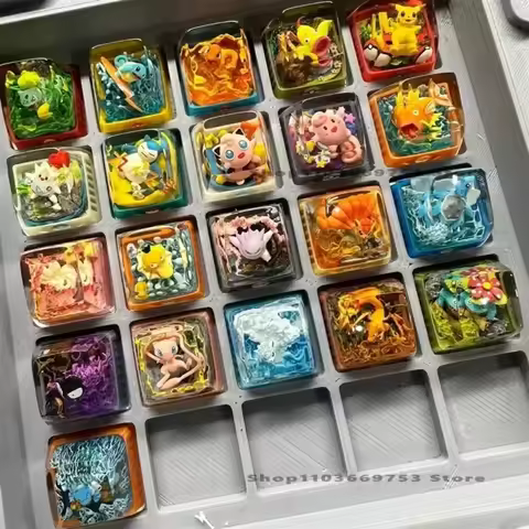 Pokemon Resin Transparent Stereoscopic Keycap Mechanical Keyboard Stereoscopic Keycap PTCG Gengar Pi