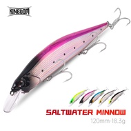 Kingdom Fishing Lure Saltwater Minnow 120mm 18.3g Slow Floating/Sinking ABS Hard Bait Wobblers Strea