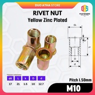 Rivet Nut M10 Yellow M10 Yellow Rivet Nut/ M10 Insert Nut/ Sert Nut/