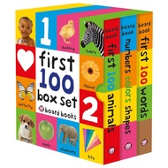 [sgstock] First 100 Board Book Box Set (3 Books): First 100 Words, Numbers Colors Shapes, and First 