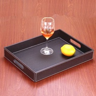 Hotel Leather Hand Hole Tray Household Coffee Table Fruit Tray Sundries Storage Tray KTV Wine Tray A