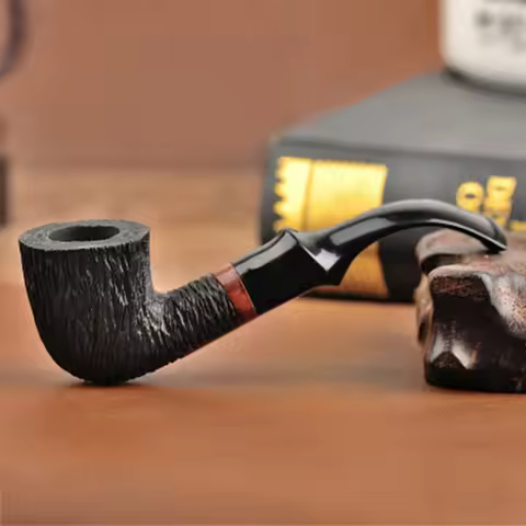 Smoking Pipes Accessories Briar Wood Bent Type Pipe for Men, Carving Wooden PipeSmoke Tobacco, Cigar
