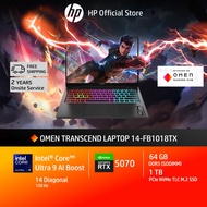 HP OMEN Transcend 14" Gaming Laptop 14-fb1018TX, Black | Intel Core Ultra 9 | AI Boost (13 NPU TOPS)