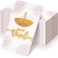 100 Keping Serbet Kertas Hiasan Selamat Diwali, Serbet Kertas Hiasan untuk Festival Lampu Diwali Dee