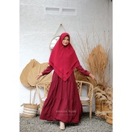 Azkia muslim Dress in maroon color, busui friendly by amnion hijab