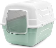 Record Closed Cat Litter Tray to Go with Filter and Scoop, Green, 52 x 40 x 40 cm, Plastic Toilet Mo