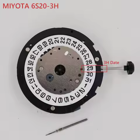 Japan Miyota 6S20 Quartz Movement White 3H Date Position Display Modification Watch Replace Mechanis