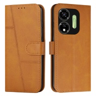 Vỏ điện thoại cho itel P65 4G P55 Plus P55+ P55 5G cảm giác da chất liệu da PU trường hợp với khung 