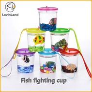 Aquarium Fish Tank Mini Fish Cup Jar Desktop Fish Bowl for Small Fish Glodfish Fighting Fish Aquarium Tank Accessories Random Color