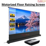 Motorised Tab Tension Floor Raising Electric Screen with PET ALR Black Crystal for Ultra Short Throw