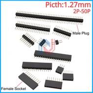10Pcs/lot 1.27 mm Penyambung Pin Header Jalur 1.27mm Single Row Male Female Plug Socket Breakaway PC