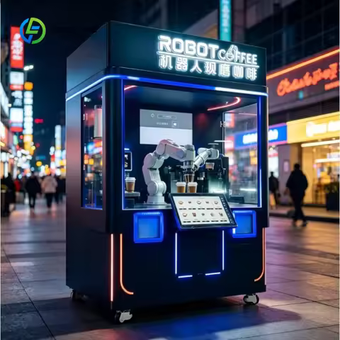 Customized AI Robot Coffee Vending Machine with Credit Card Payment Metal Construction SDK Integrati