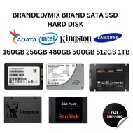 KINGSTON / INTEL / SAMSUNG / MIX BRAND SATA SSD Hard Disk 160GB 240GB 256GB 500GB 512GB 1TB