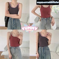 Yummy Shop (7673) -C -N Striped Knitted Tank Top Soft Camisole