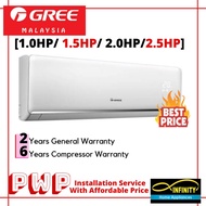 Gree 1HP, 1.5HP, 2.0HP &amp; 2.5HP Cold Plasma LOMO N Series Golden Fin Air Conditioner(KL/Selangor)