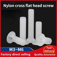 White plastic nylon screw plastic countersunk head screw cross flat head insulating screw bolt M3 M4 M5 M6