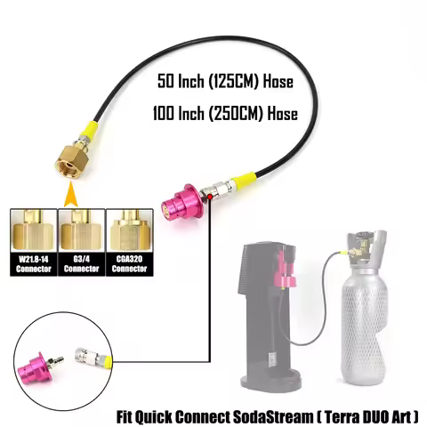 Quick Connect Soda Maker To External Co2 Cylinder Adapter Hose Fit SodaStream Terra DUO Art With W21