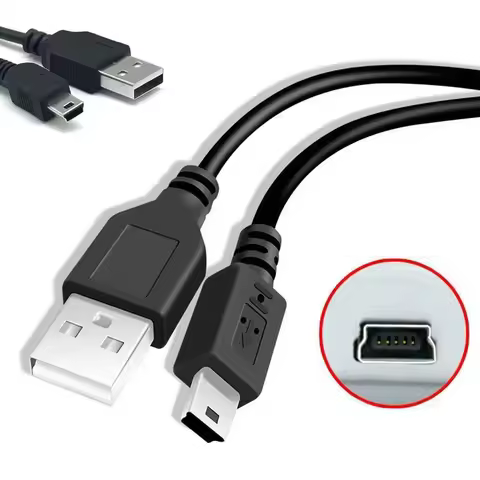 1-6Pcs USB Charging Data Cable 2.0 A Male To Mini B 5 Pin 5P T Port MiniUSB For Devices MP3 MP4 Came