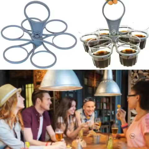 Reusable Drink Carrier Foldable Coffee Carrier Drink Holder Delivery Carrier Fold Away Cup with Hand