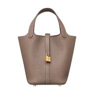Hermes/Hermes Women's Bag picotin Lock18bag Vegetable Basket Gold Buckle Handle Bucket Bag Elephant 