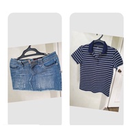 Ukay Bundle Promo Get 1 Uniqlo Polo Shirt and 1 Abercrombie and Fitch Denim Skirt