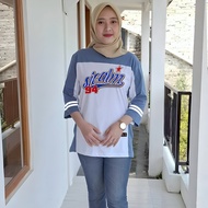 Women's oversized T-shirt with 7/8 sleeves, latest Baseball Number combination, Premium Sporty T-shi