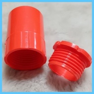 ☩ ✗ ◙ PVC ORANGE PIPE CONNECTOR 1/2" 3/4" 1"