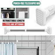 Shower Curtain Punch Free Telescopic Rod Racks - Stainless Steel Extendable Bathroom Closet Rods racks