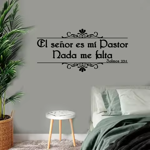 Spanish Psalm 231 Bible Verse Wall Sticker Living Room Bedroom Christian Jesus Pray Wall Decal Home 