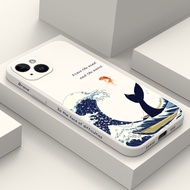 Wave Whale Phone Case For iPhone 15 14 Plus 13 Pro Max 12 Mini Soft Casing