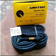 UNITED INNER TYRE 20 x 1.5 - 1.75 AV MOTORCYCLE VALVE 48mm