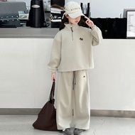 TUmama ชุดชุดวอร์มลำลองของเด็กผู้หญิงชุดสองชิ้นใส่สบายและอินเทรนด์สำหรับฤดูใบไม้ผลิ/ฤดูใบไม้ร่วง