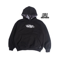 Fakelab Camo Hoodie Boxy Black Black Camouflage Jumper/ Sweatshirt