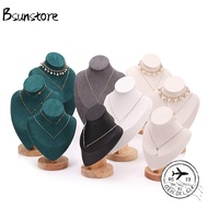 BSUNSTORE Necklace Display Rack,  Show Jewelry Storage Rack,  Wooden Suede Display Model Necklace