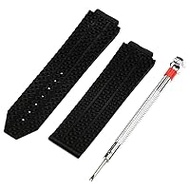NIDONE Silicone Rubber Watch Strap, Waterproof Strap, Replacement Black Silicone Rubber Watch Strap, Compatible with Hublot Screwdriver Watch Strap Staps