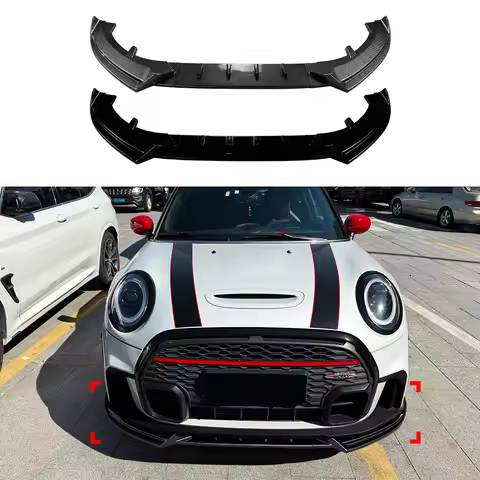 FOR Mini Cooper JCW Mini One F55 F56 F57 2022-2023 Car Front Bumper Splitter Lip Chin Spoiler BodyKi